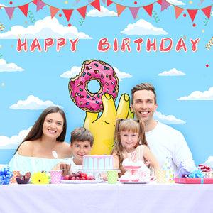 Happy Birthday Donut Decoration Backdrop for Photography