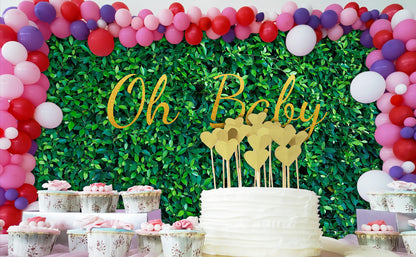 Fresh Green Leaves Photography Backdrop for Baby Shower