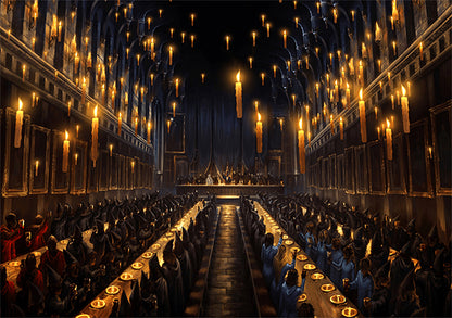 Harry Potter Church Hogwarts Dining Hall Candles Backdrop for Halloween Photography