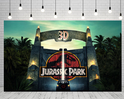 Jurassic World Dinosaur Photo Backdrop Jungle Wild Animals Background for Boys Photography TKH1825