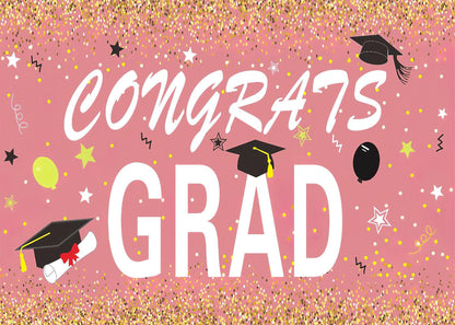 Graduation Celebration Backdrop Graduation Pink Background Graduation Party Decorations TKH1845