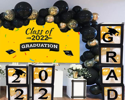 Yellow background Bachelor hat decoration Graduation Party Backdrop for Photography Graduation Party Decorations TKH1866