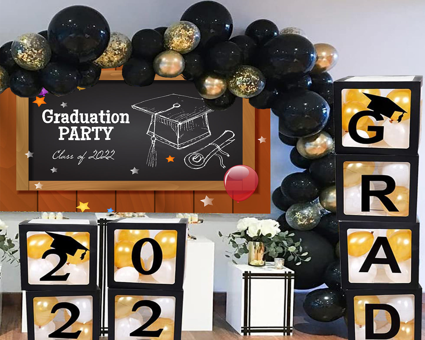 Wooden Texture Background Blackboard Decoration Backdrop Graduation Party Decorations TKH1864