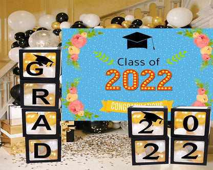 Blue Background Graduation Photo Collage Backdrop Graduation Photo Banner Class of 2022 TKH1870