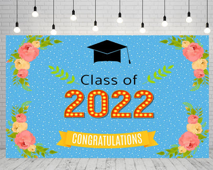 Blue Background Graduation Photo Collage Backdrop Graduation Photo Banner Class of 2022 TKH1870