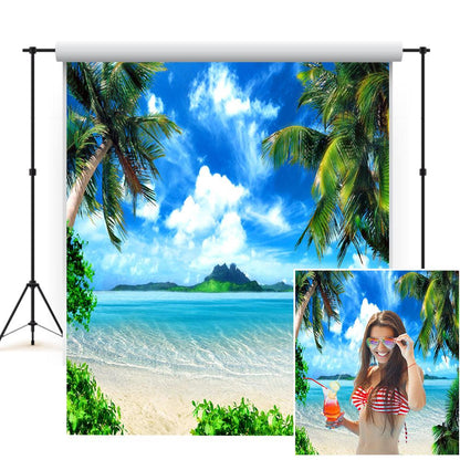 Beach summer Digital backdrop Beach Scene Background for Summer Party YY00714d