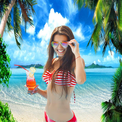 Beach summer Digital backdrop Beach Scene Background for Summer Party YY00714d