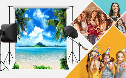 Beach summer Digital backdrop Beach Scene Background for Summer Party YY00714d