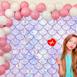 Mermaid Purple Backdrop for Birthday Baby Show Party